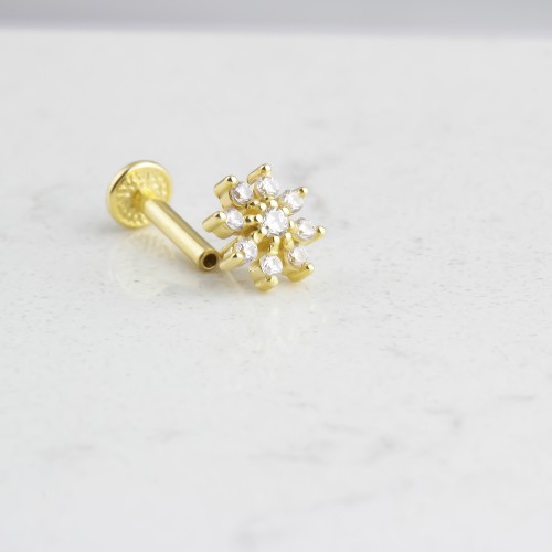Glorria 14k Solid Gold Flower Tragus Piercing Glorria 14k Solid Gold Flower Tragus Piercing