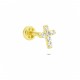 Glorria 14k Solid Gold Cross Tragus Piercing