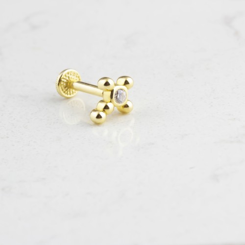 Glorria 14k Solid Gold SolitaireTragus Piercing Glorria 14k Solid Gold SolitaireTragus Piercing