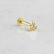 Glorria 14k Solid Gold Three Stone Tragus Piercing