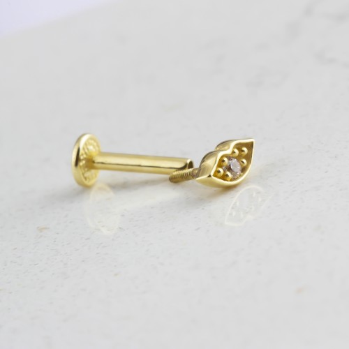Glorria 14k Solid Gold Lip Tragus Piercing Glorria 14k Solid Gold Lip Tragus Piercing