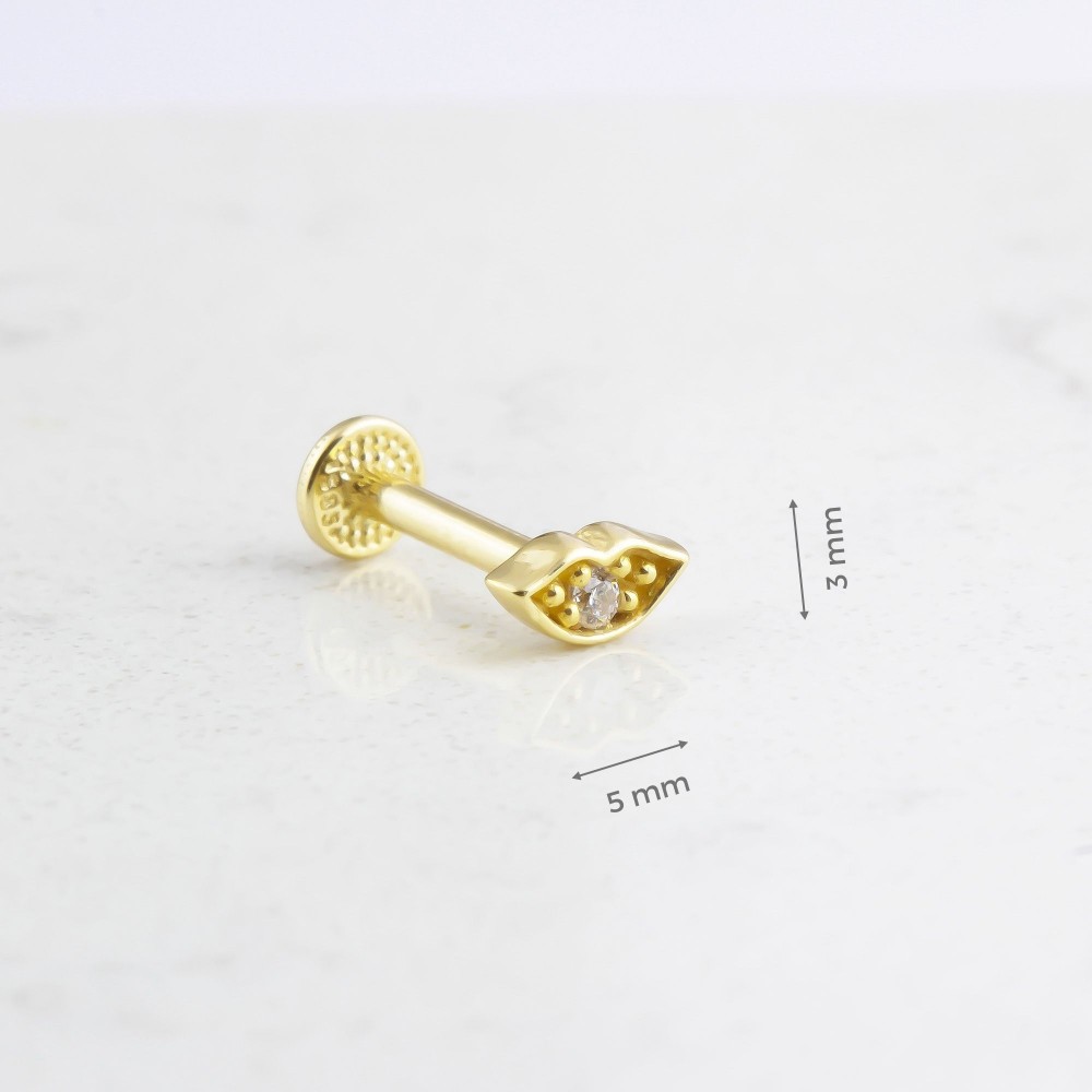 Glorria 14k Solid Gold Lip Tragus Piercing