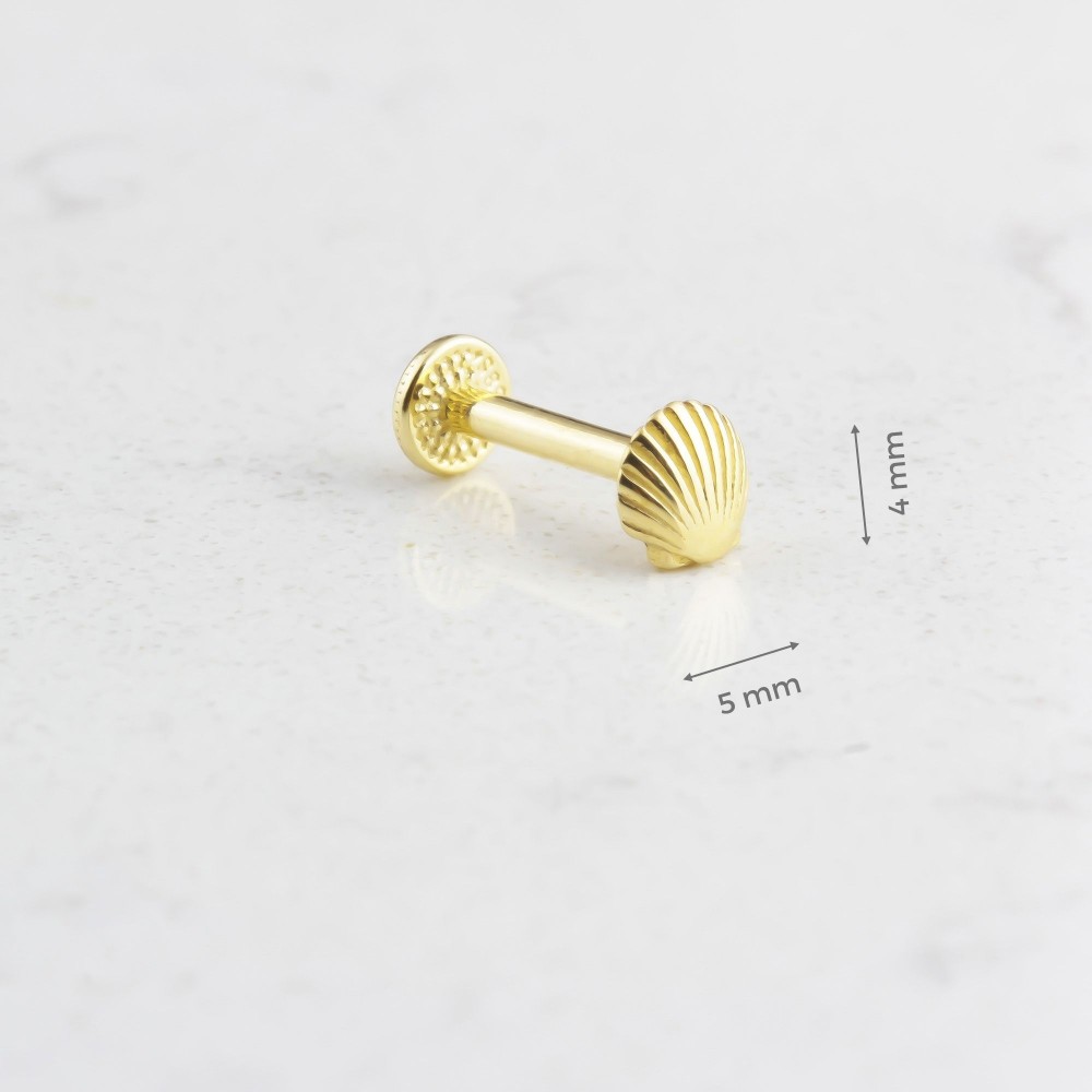 Glorria 14k Solid Gold Shell Tragus Piercing