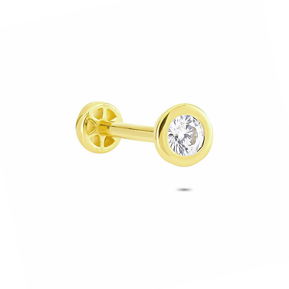 Glorria 14k Solid Gold Solitaire Tragus Piercing