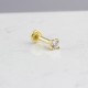 Glorria 14k Solid Gold Solitaire Tragus Piercing