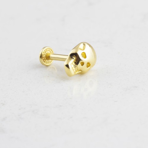 Glorria 14k Solid Gold Skull Tragus Piercing Glorria 14k Solid Gold Skull Tragus Piercing