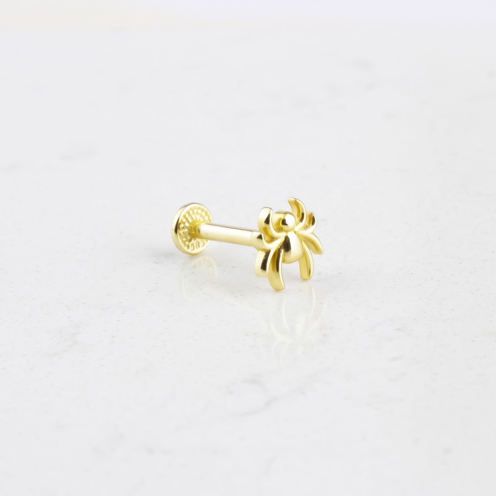 Glorria 14k Solid Gold Spider Tragus Piercing