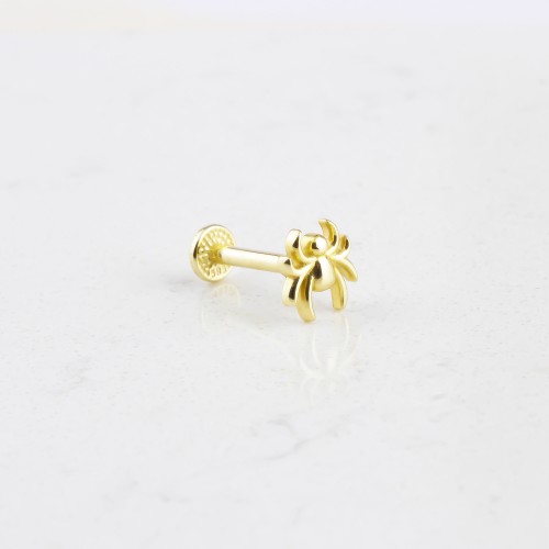 Glorria 14k Solid Gold Spider Tragus Piercing