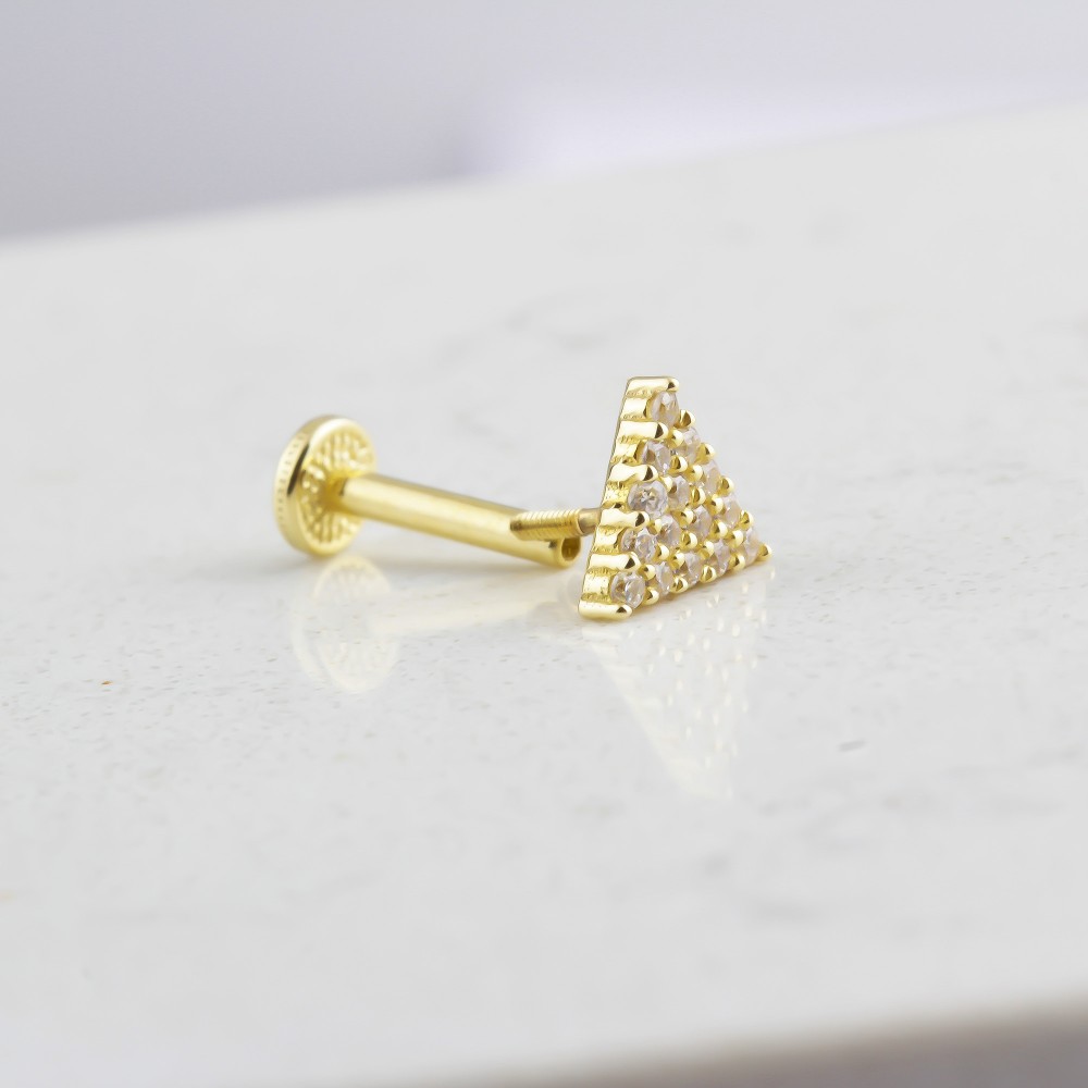 Glorria 14k Solid Gold Triangle Tragus Piercing