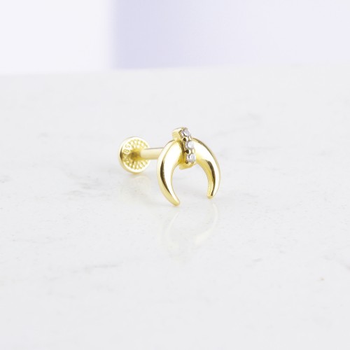 Glorria 14k Solid Gold Crescent Tragus Piercing Glorria 14k Solid Gold Crescent Tragus Piercing