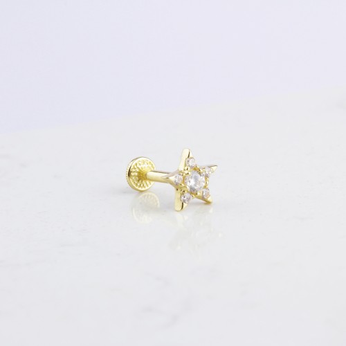 Glorria 14k Solid Gold Star Tragus Piercing Glorria 14k Solid Gold Star Tragus Piercing