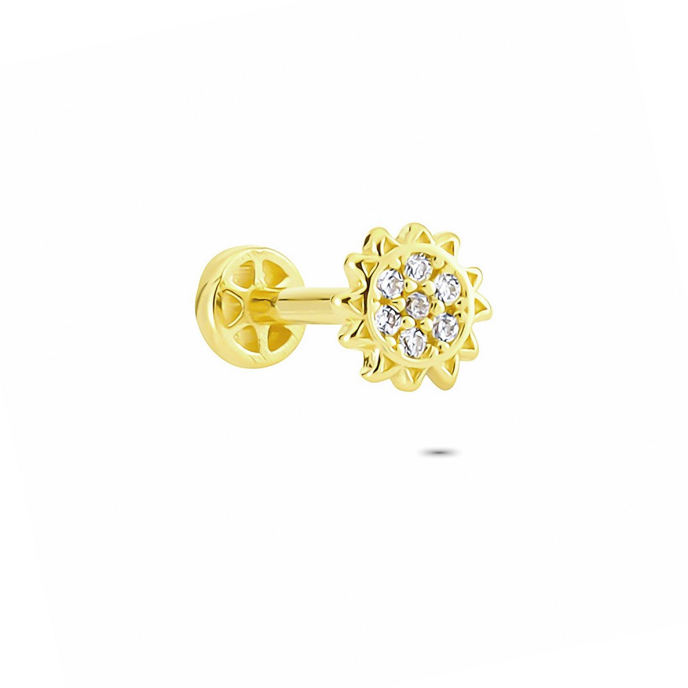 Glorria 14k Solid Gold Sun Tragus Piercing