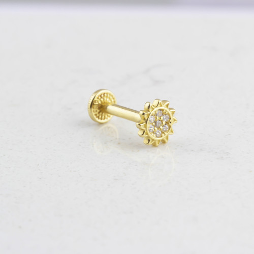 Glorria 14k Solid Gold Sun Tragus Piercing Glorria 14k Solid Gold Sun Tragus Piercing