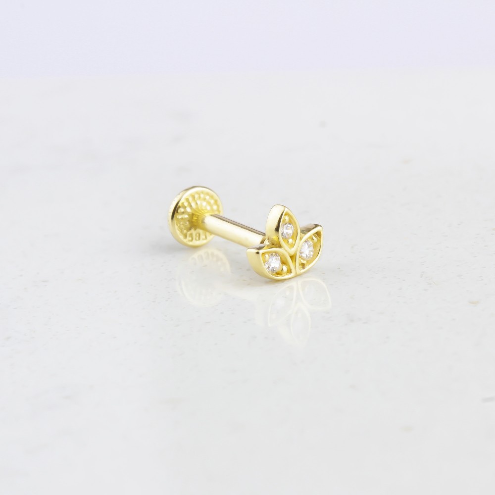 Glorria 14k Solid Gold Flower Tragus Piercing