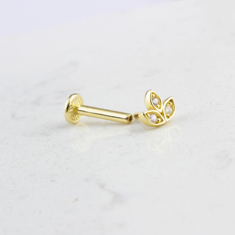 Glorria 14k Solid Gold Flower Tragus Piercing