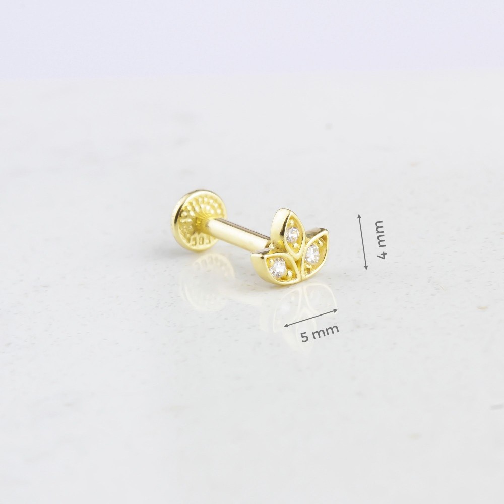 Glorria 14k Solid Gold Flower Tragus Piercing