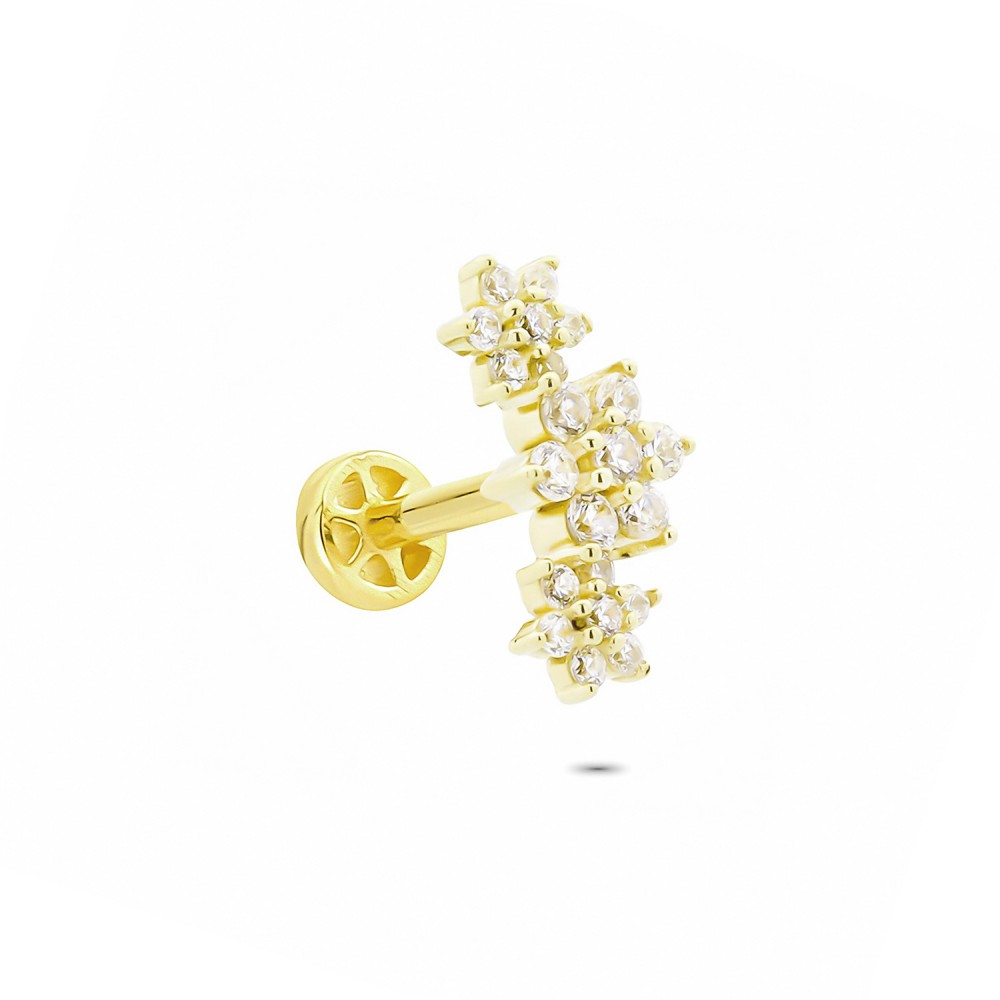 Glorria 14k Solid Gold Flower Tragus Piercing