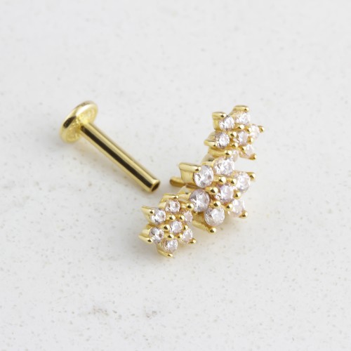 Glorria 14k Solid Gold Flower Tragus Piercing Glorria 14k Solid Gold Flower Tragus Piercing