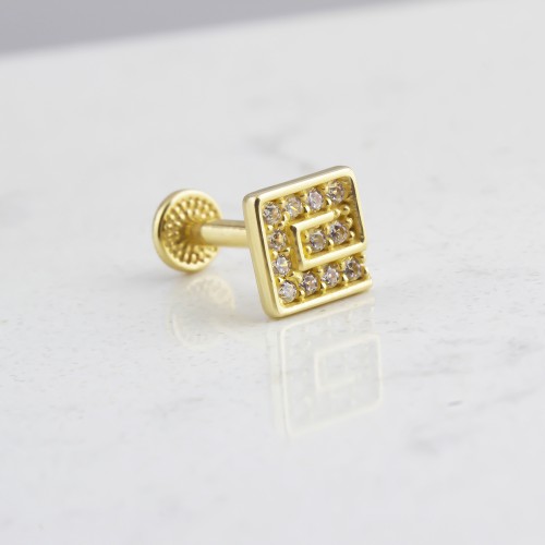Glorria 14k Solid Gold Geometric Tragus Piercing Glorria 14k Solid Gold Geometric Tragus Piercing
