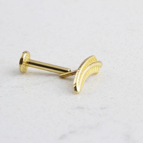 Glorria 14k Solid Gold Leaf Tragus Piercing Glorria 14k Solid Gold Leaf Tragus Piercing