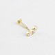 Glorria 14k Solid Gold Three Stone Tragus Piercing