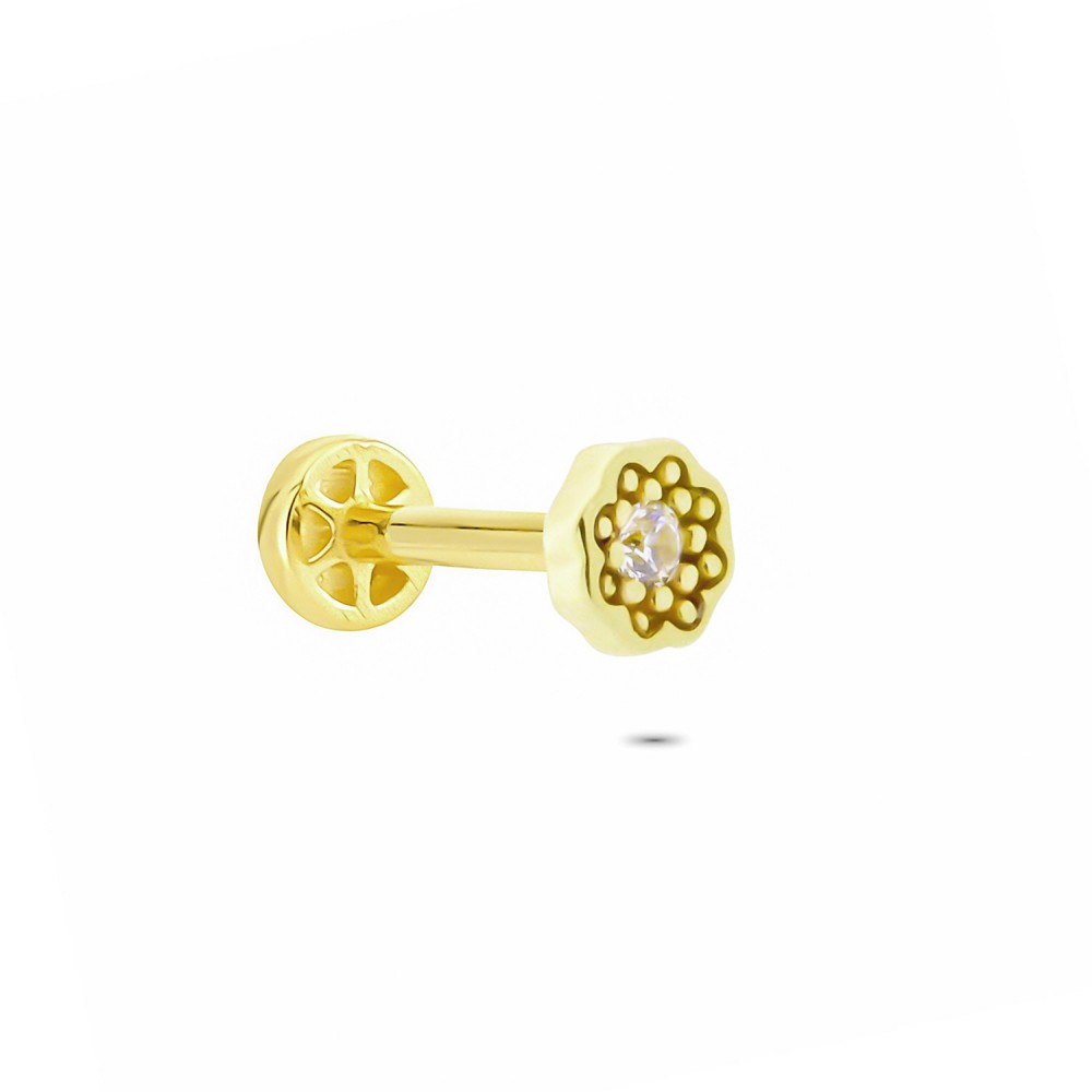 Glorria 14k Solid Gold Daisy Tragus Piercing