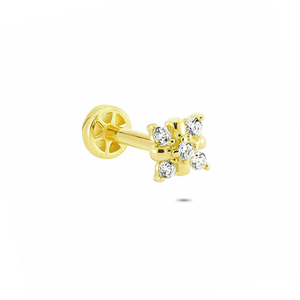 Glorria 14k Solid Gold Clover Tragus Piercing