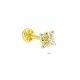 Glorria 14k Solid Gold Clover Tragus Piercing