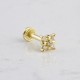 Glorria 14k Solid Gold Clover Tragus Piercing