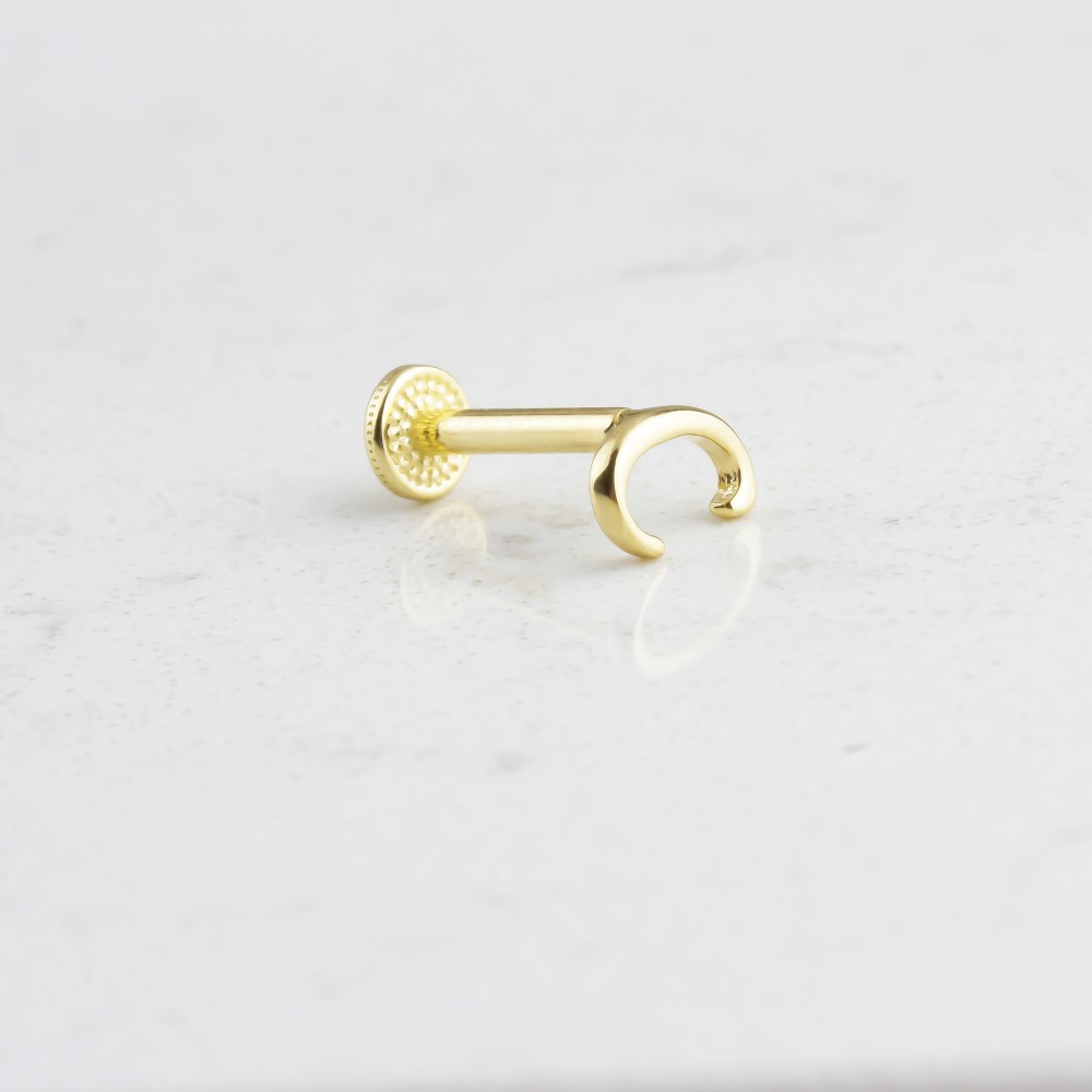 Glorria 14k Solid Gold Letter C Tragus Piercing