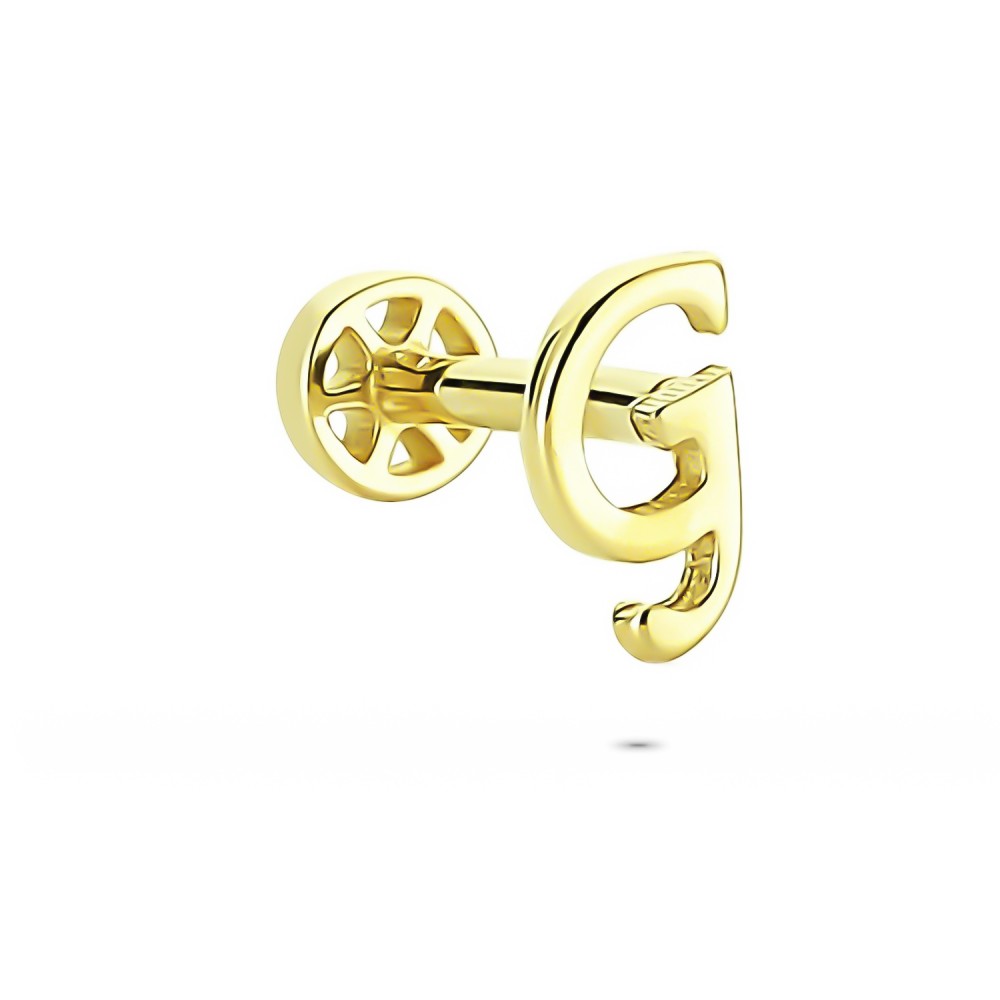 Glorria 14k Solid Gold Letter G Tragus Piercing