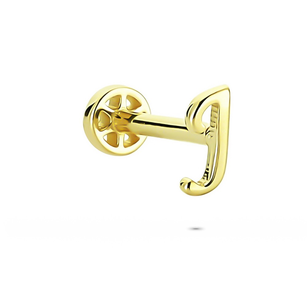 Glorria 14k Solid Gold Letter J Tragus Piercing