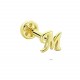 Glorria 14k Solid Gold Letter M Tragus Piercing