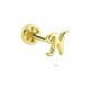 Glorria 14k Solid Gold Letter N Tragus Piercing