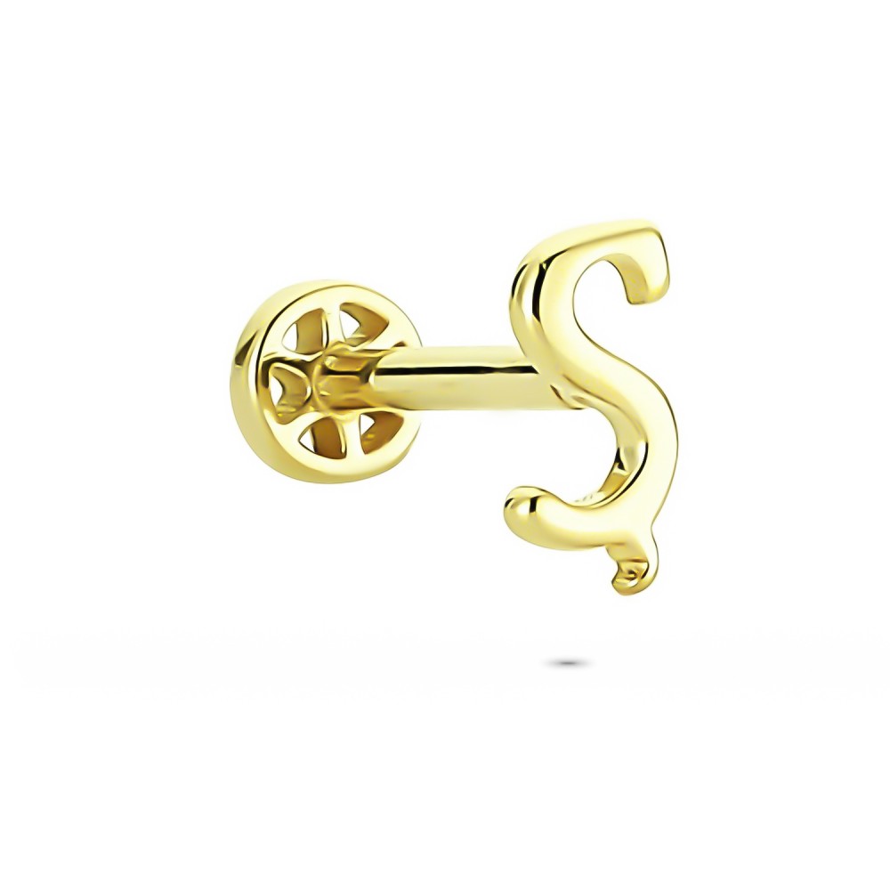 Glorria 14k Solid Gold Letter Ş Tragus Piercing