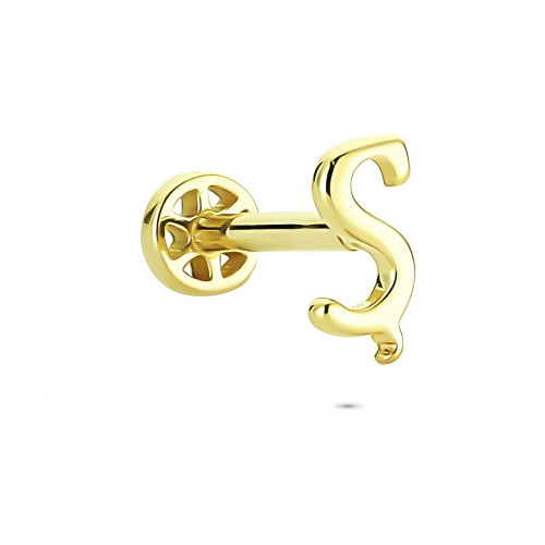 Glorria 14k Solid Gold Letter Ş Tragus Piercing