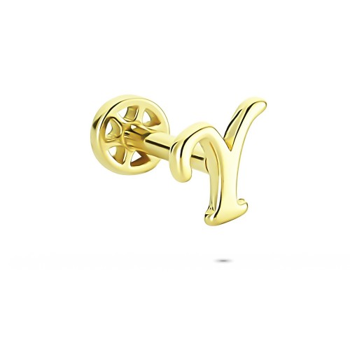 Glorria 14k Solid Gold Letter Y Tragus Piercing Glorria 14k Solid Gold Letter Y Tragus Piercing