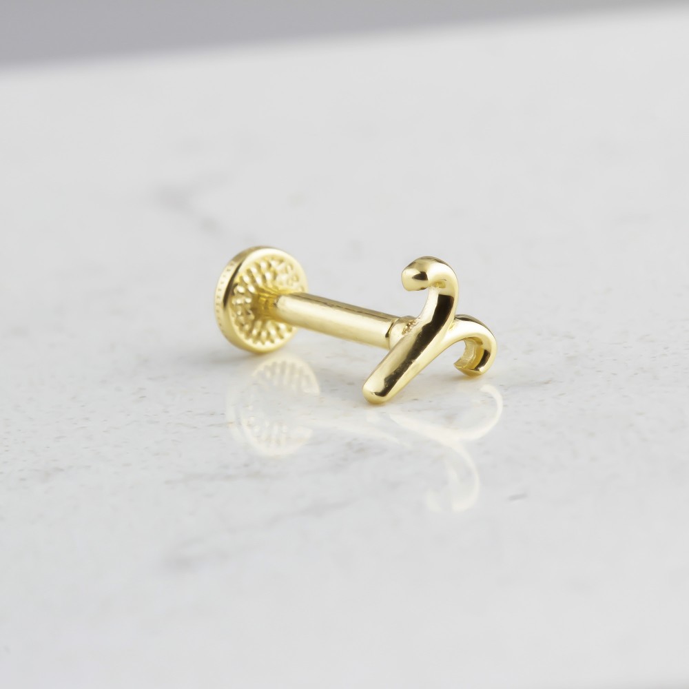 Glorria 14k Solid Gold Aries Tragus Piercing