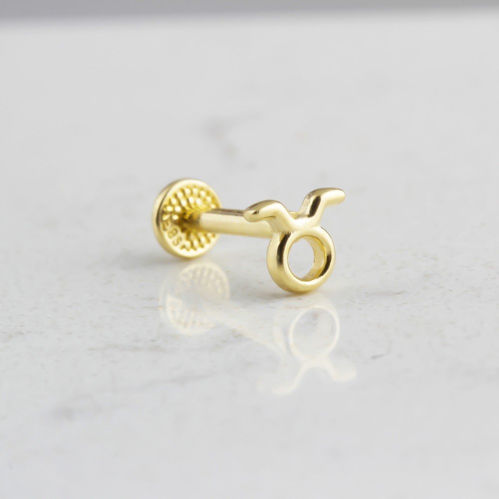 Glorria 14k Solid Gold Taurus Tragus Piercing