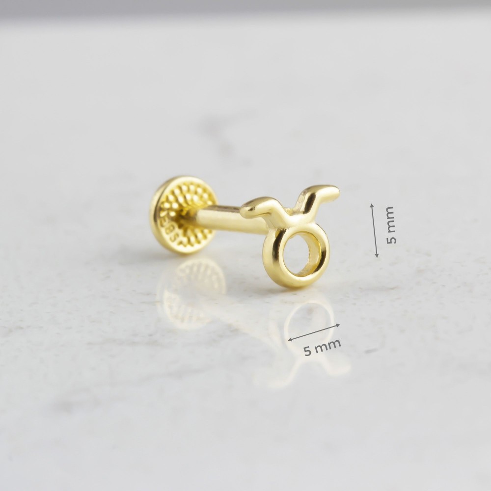 Glorria 14k Solid Gold Taurus Tragus Piercing