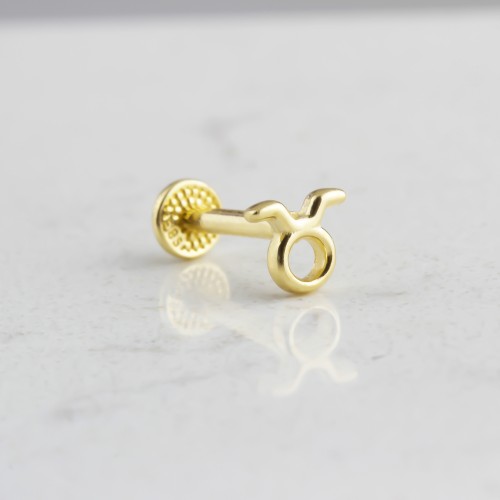 Glorria 14k Solid Gold Taurus Tragus Piercing