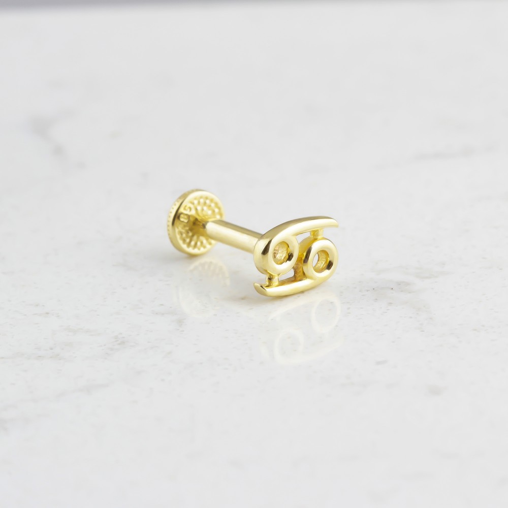 Glorria 14k Solid Gold Cancer Tragus Piercing