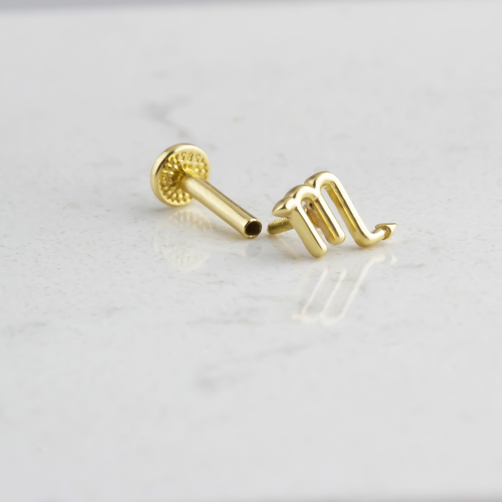 Glorria 14k Solid Gold Scorpio Tragus Piercing