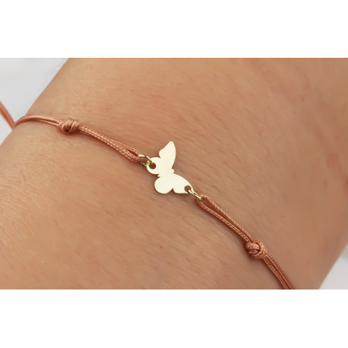 Glorria 14k Solid Gold Butterfly Rope Bracelet Glorria 14k Solid Gold Butterfly Rope Bracelet