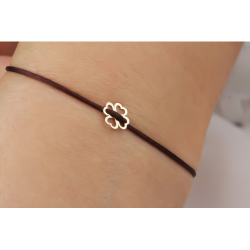 Glorria 14k Solid Gold Clover Rope Bracelet Glorria 14k Solid Gold Clover Rope Bracelet
