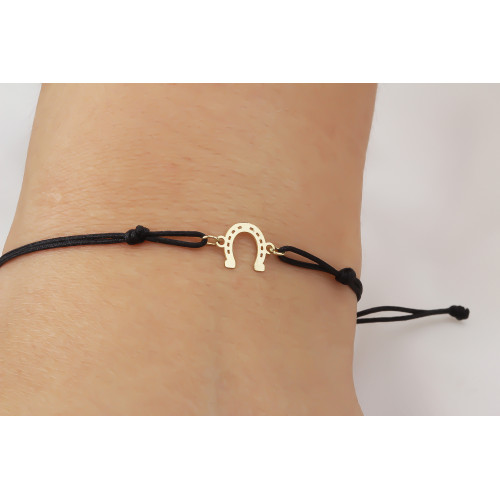 Glorria 14k Solid Gold Horseshoe Rope Bracelet Glorria 14k Solid Gold Horseshoe Rope Bracelet