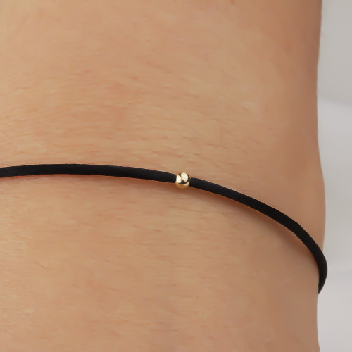 Glorria 14k Solid Gold Ball Rope Bracelet