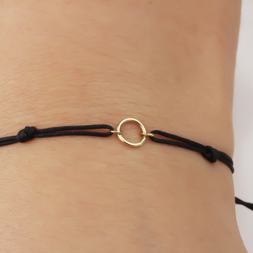 Glorria 14k Solid Gold Ring Rope Bracelet