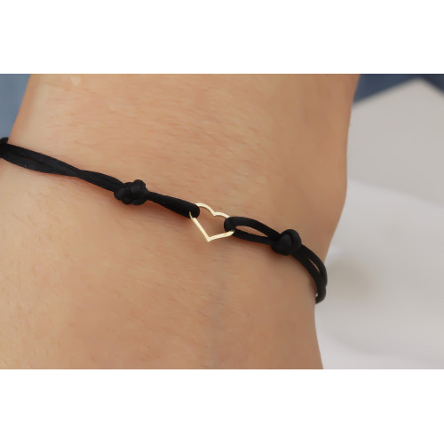 Glorria 14k Solid Gold Heart Rope Bracelet Glorria 14k Solid Gold Heart Rope Bracelet