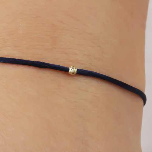 Glorria 14k Solid Gold Ball Rope Bracelet